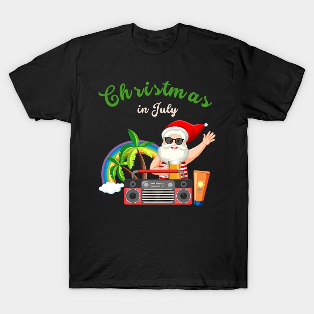 Christmas in July- Santa Christmas T-Shirt by Leonitrias Welt